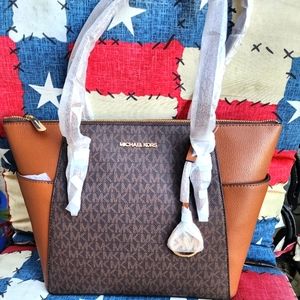 Michael Kors Charlotte Large leather tote and zip top bag